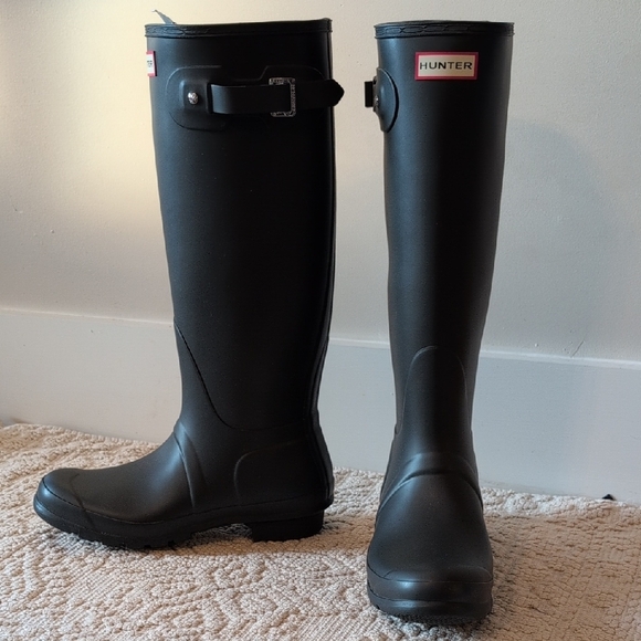 Hunter Tall Dark Slate Rain Boots - Picture 1 of 5